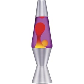 Lava Lite 10" Accent Lava Lamp - Yellow/Purple/Silver