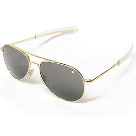 American Optical AO Flight Gear General Aviator Sunglasses 58 mm Gold Bayonet True Color 30500