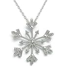 Sterling Silver Diamond Accent Snowflake Pendant