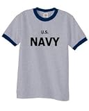 US NAVY on Adult & Youth Cotton Ringer T-Shirt (in 21 colors)