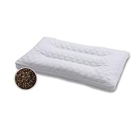 Organic Buckwheat Healthy Pillow W/double Zipper Cotton Ergonomic Cover 1-piece Sham