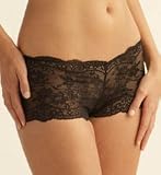 The Little Bra Company Lucia Lace Boyshort Panty (P004) S/Ebony