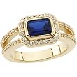 14K Yellow Gold Iolite and Diamond Ring