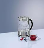 Produkt-Bild: Glas-Wasserkocher 2200 Watt (Wasserkocher, Glas-Edelstahl-Geh&auml;use, 360 Grad Drehbar, Kalk-Filter, Verdecktes Edelstahl-Heizelement, Beh&auml;lter aus Hitzebest&auml;ndigen Sicherheitsglas) NEU + OVP
