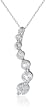 10k White Gold April Birthstone White Topaz Journey Pendant, 18"