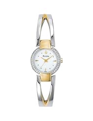 Bulova 98V08 Ladies White Gold Crystal Watch