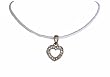 Necklace - N262 - Crystal Heart (Sm) Hung on White Cord ~ Clear