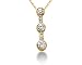 0.43CTW Bezel and Channel Set Diamond Three Stone Pendant in 14k Yellow Gold