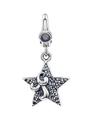 Black Cubic Zirconia Star Charm Cubic Zirconia-White Sterling Silver 69324