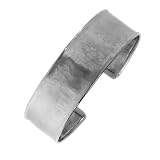 18k White Gold 19mm Textured Cuff Bangle - 7 Inch