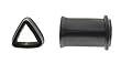 Black Acrylic Triangular Shape Tunnel Plug with "O' Ring - Single Flare - 00g - Sold as a Pair