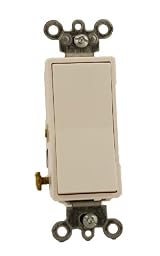 15 Amp 120/277 Volt, Decora Rocker Lighted Handle, Illuminated Off 4-Way AC Quiet Switch, Residential Grade, Grounding, Almond/Ivory/White/Light Almond, 5614-2