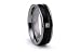 Black PVD Titanium Ring with CZ 7mm