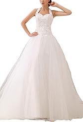 Halter Tulle  Dress with a Court Train 