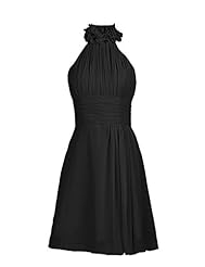 Junior A-line Halter Lace Ruched Homecoming Dress 