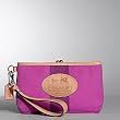 Coach Hamptons Archive Framed Wristlet Case Bag Clutch 42576 Pink