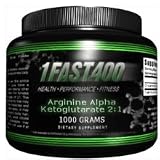 1FAST400 Arginine Alpha Ketoglutarate 2:1 (AAKG 2:1) 1000 grams( Six Pack)