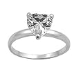 Sterling Silver Ring - Clear CZ - Heart - Prong Set - 9 mm x 2 mm, Sizes 5-9 Sterling Silver Ring - Clear CZ - Heart - Prong Set - 9 mm x 2 mm, Sizes 5-9
