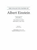The Collected Papers of Albert Einstein: Volume 7: The Berlin Years: Writings, 1918-1921. (English translation of selected texts).