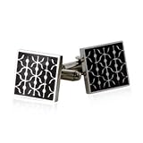 Urban Street Grate Black Enamel Stainless Steel Cufflinks