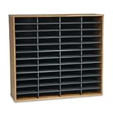 Fellowes 25083 Literature Organizer, Laminate Shell, 48 Letter Size Comp, Medium Oak