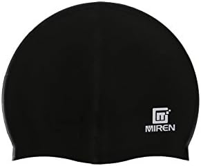 MIREN Premium Silicone Swim Cap,Lightweight and Comfortable,Suitable for Adults and Kids,Recreational,Competitive and Fitness Swimmers,Black