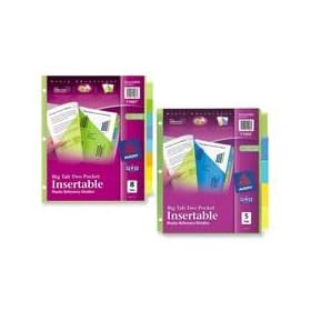 Avery Consumer Products AVE11907 Two-Pocket Insertable Dividers- Plastic- 8-Tab- Multi-Color