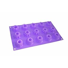 Birkmann 251489 Petit Four Gugelhupfformen (klein), 15-fach, � 4 cm, mini, Silikon