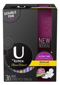 U by Kotex CleanWear are feminine pads with the new 3D Capture core and uniquely shaped wings 