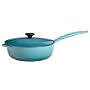 Le Creuset Enameled Cast-Iron 2-1/4-Quart Saucier Pan, Caribbean