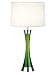 Lite Source LS-2766PS/GRN Sunderland Table Lamp, Polished Steel And Green with White Fabric Shade