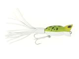 Arbogast Lure Company Hula Popper Fishing Lure (1 1/4-Inch-3.1-cm, Frog/White Belly-White Skirt)
