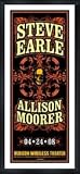 STEVE EARLE - Black Framed Poster Concert Edition Limitée - Verizon Wireless Theater, Houston, Tx - 25th April 2008 - par Uncle Charlie