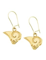 14K Yellow St. Louis Rams NFL Logo Dangle Earrings