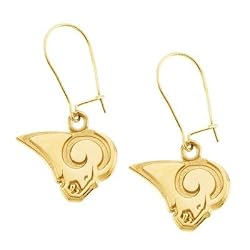 14K Yellow St. Louis Rams NFL Logo Dangle Earrings