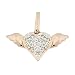 14k Real Rose Gold Diamond Flying Heart Pendant Charm 17099