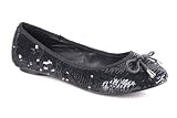 Red Kiss Women's Classic Ballet Sequin Flats Shoes Shine