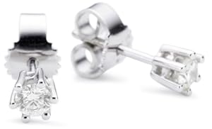 Bella Donna Damen-Ohrstecker 585 Weißgold 2 Brillanten 0.25 Carat weiß Lupenrein 632097