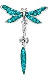 Blue Zircon Dragonfly Belly Button Ring Top Mounted
