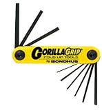 Bondhus 12550 GorillaGrip Set of 12 Hex Fold up Keys sizes 564 532 Inch 15 5mm Bondhus 12550 GorillaGrip Set of 12 Hex Fold up Keys sizes 564 532 Inch 15 5mm