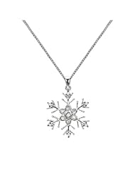 Silver 1/10ct TDW White Diamond Snowflake Necklace (H-I, I1-I2)