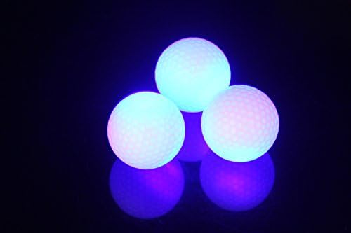 MAXZOLALED Golf Balls,Night Golf,Super Bright Led Golf Night Training Ball,glow in the dark (Blue 3 Pcs)
