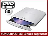 LG Externer Super-Multi-DVD-Brenner GP08NU20 Slim-Design weiß USB2.0