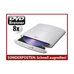LG Externer Super-Multi-DVD-Brenner GP08NU20 Slim-Design wei� USB2.0