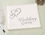 Linked Hearts Wedding Guest Book Silver