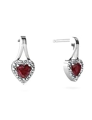 Genuine Ruby 14kt White Gold Earrings