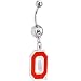 NCAA Ohio State BUCKEYES Crystalline Gem Belly Ring