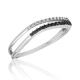 Diamond and Black Diamond Ring 1/8ctw