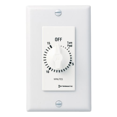 Intermatic FD15MWC 15-Minute Spring Loaded Wall Timer, White