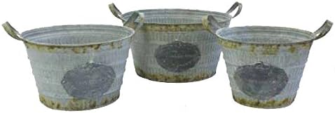 Farm &amp; Country Garden Bowl Rustic Planter - Set of 3